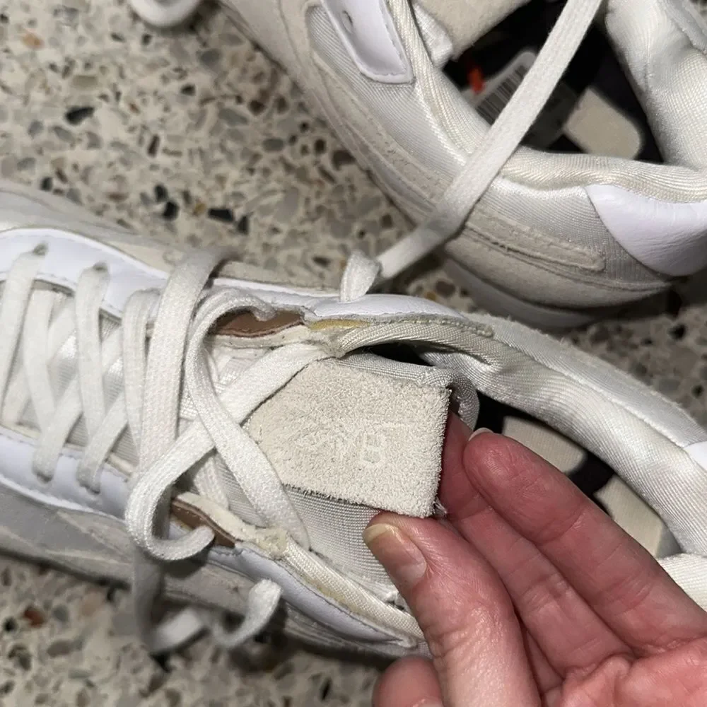 Victoria Beckham White and Beige Athletic Sneakers